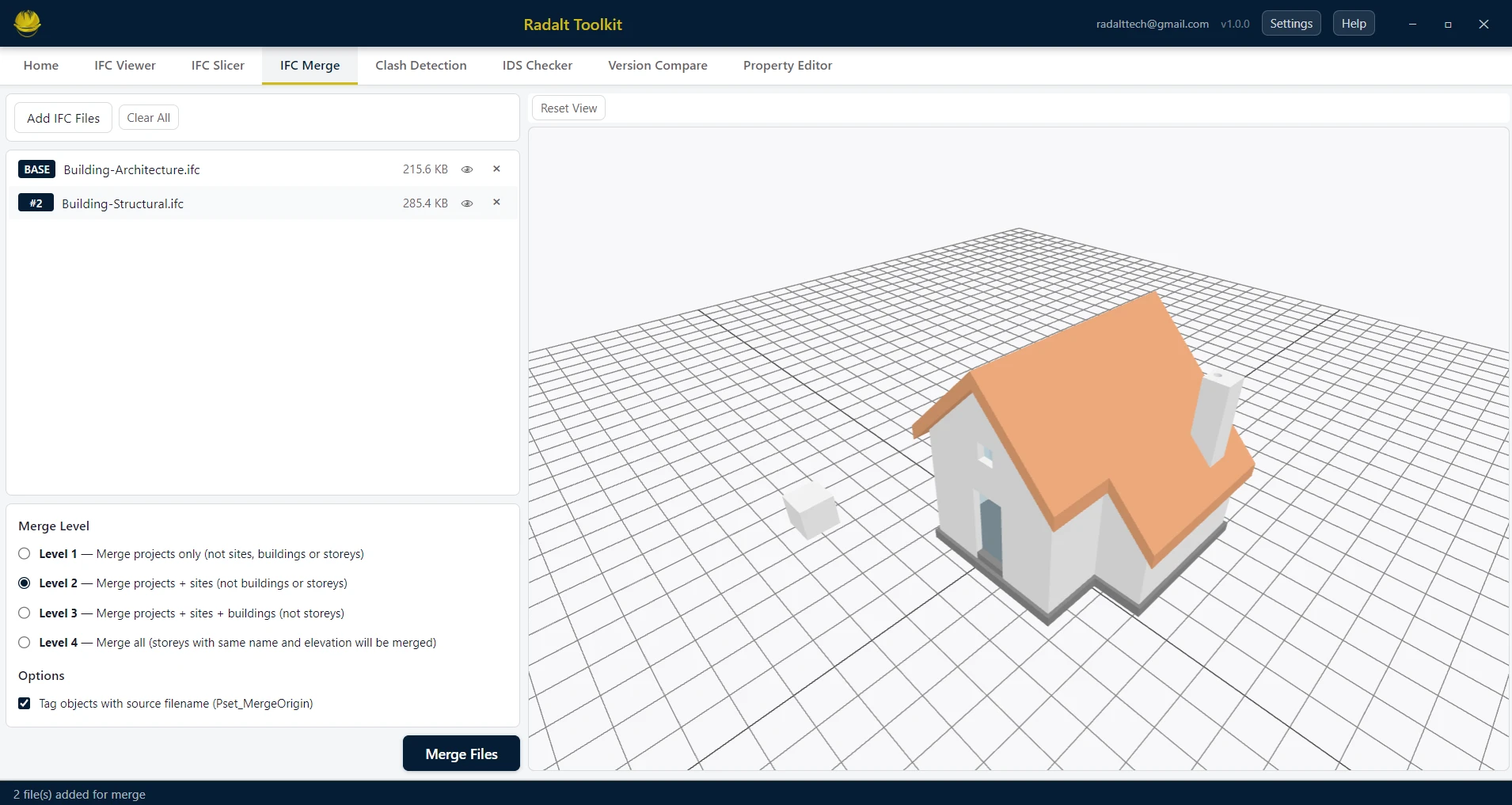 IFC Merge — Radalt Toolkit screenshot