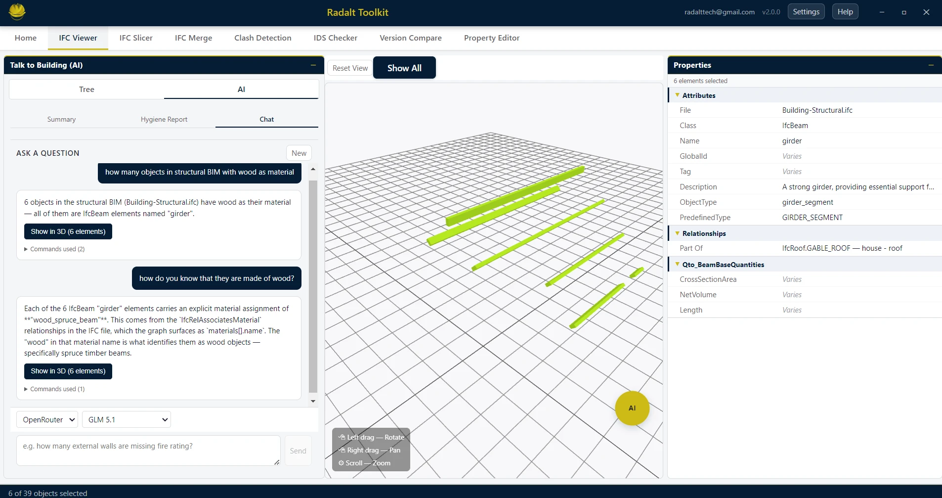 Talk To Building (TTB) hygiene report — Radalt Toolkit screenshot